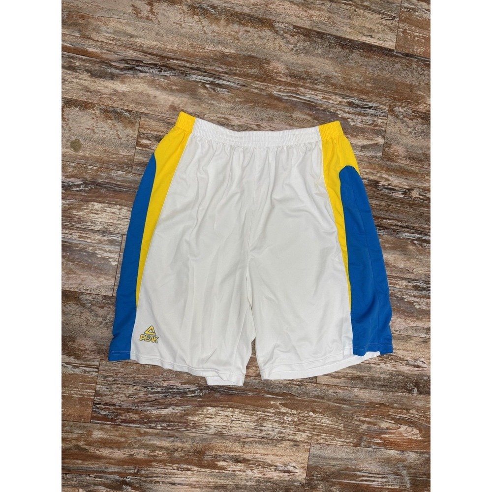 Mens Peak Basketball Team Player Issued Shorts Size 3XL *See Info* White Blue
